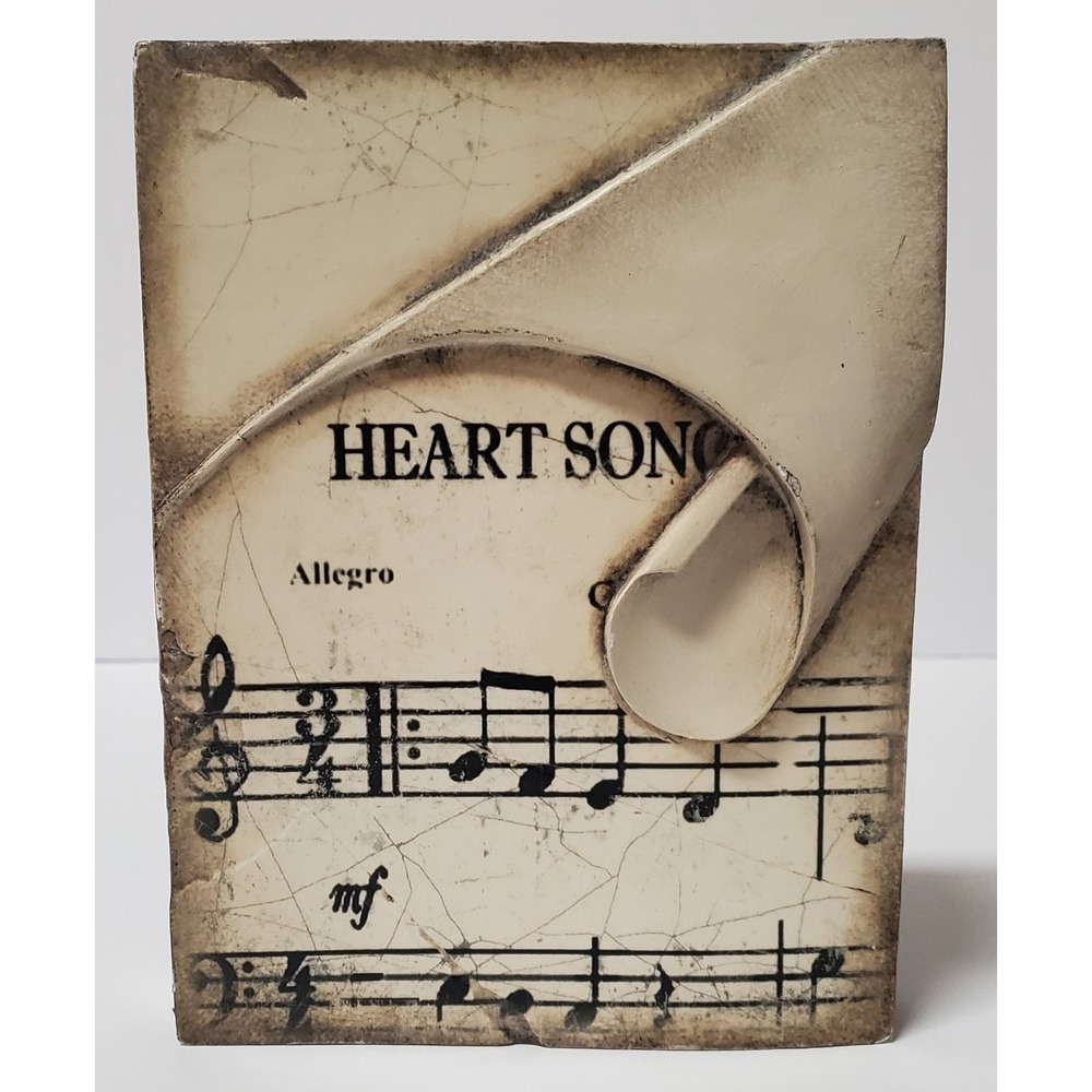 Sid Dickens Memory Tile T-422 Heart Song Signed Back by Sid Ivory/Tan/Black 6x8